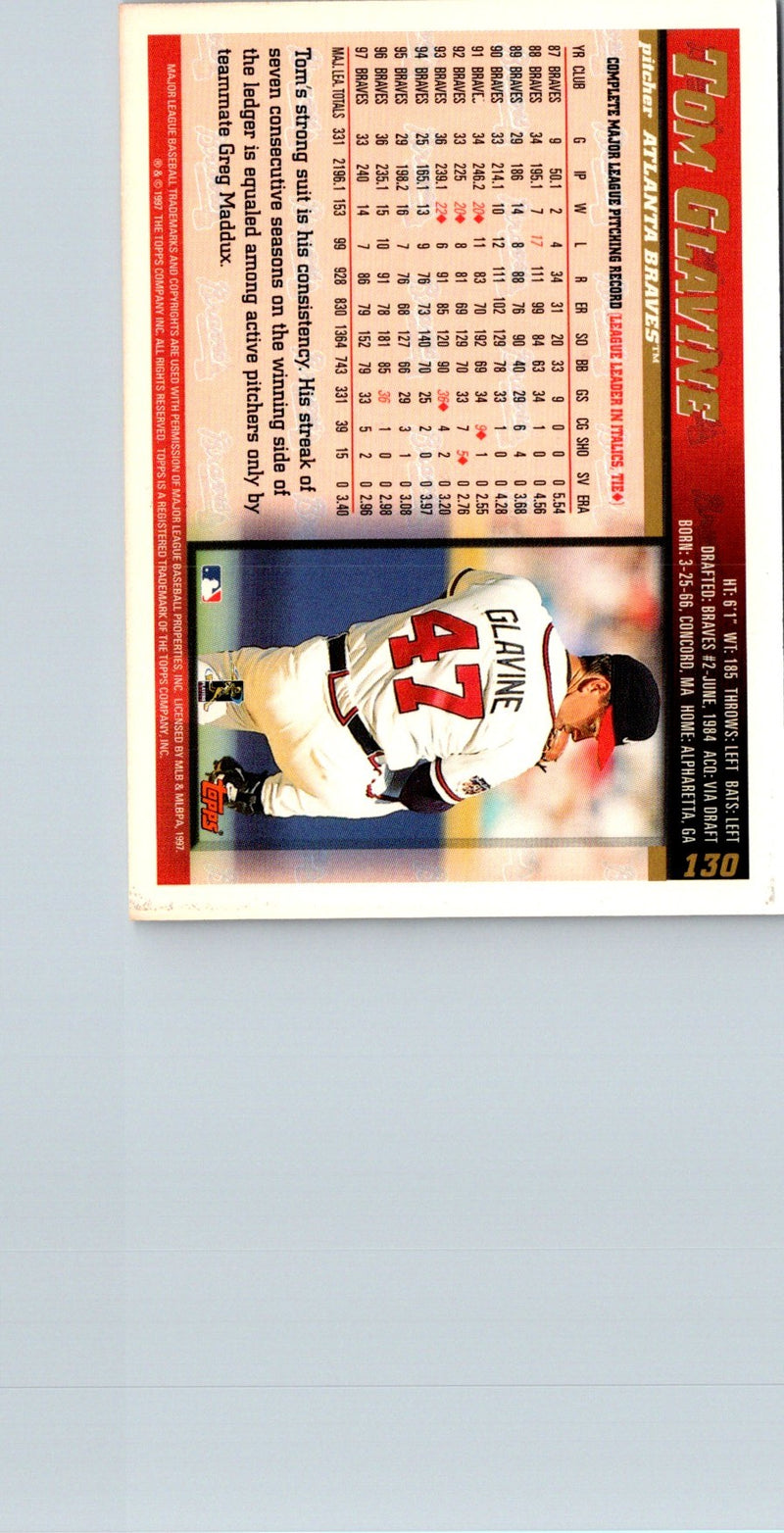 1998 Topps Minted in Cooperstown Tom Glavine