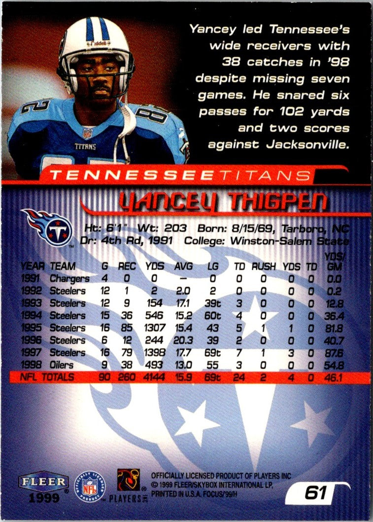 1999 Fleer Focus Yancey Thigpen