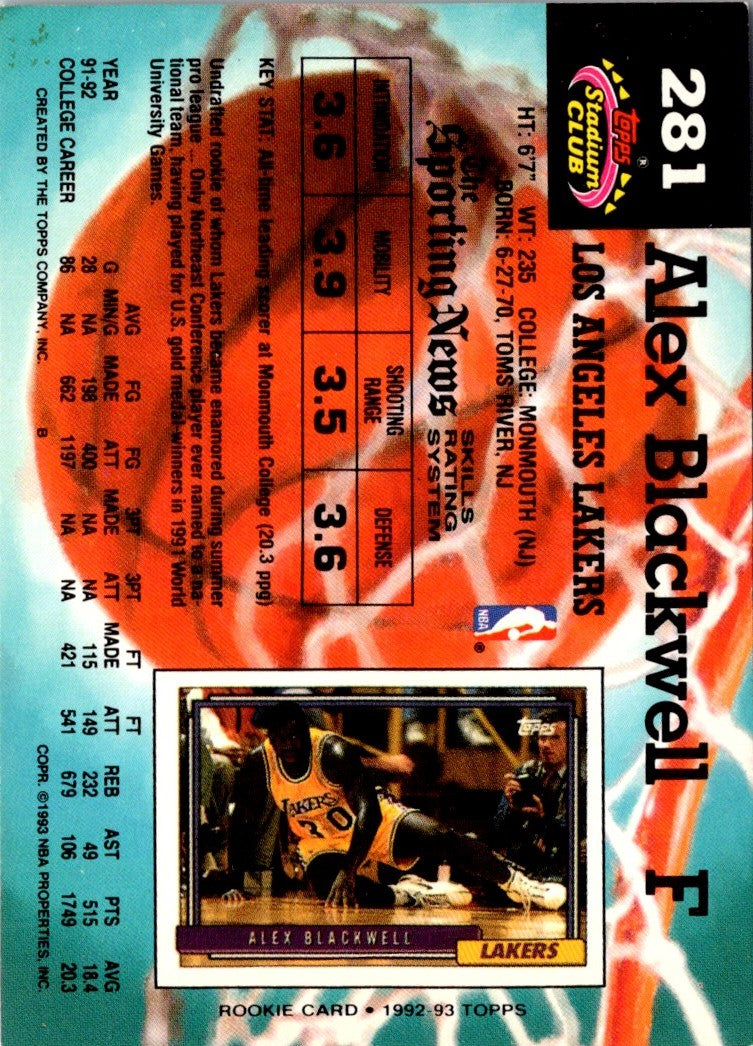 1992 Stadium Club Alex Blackwell
