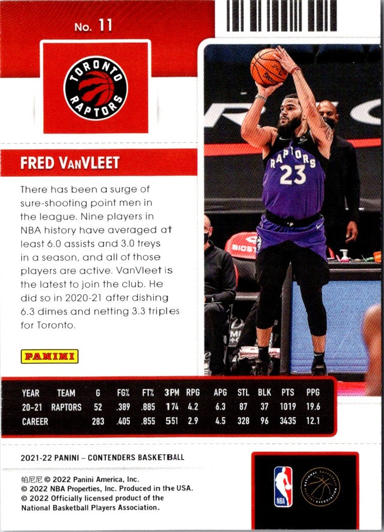 2022 Panini One and Red Fred VanVleet