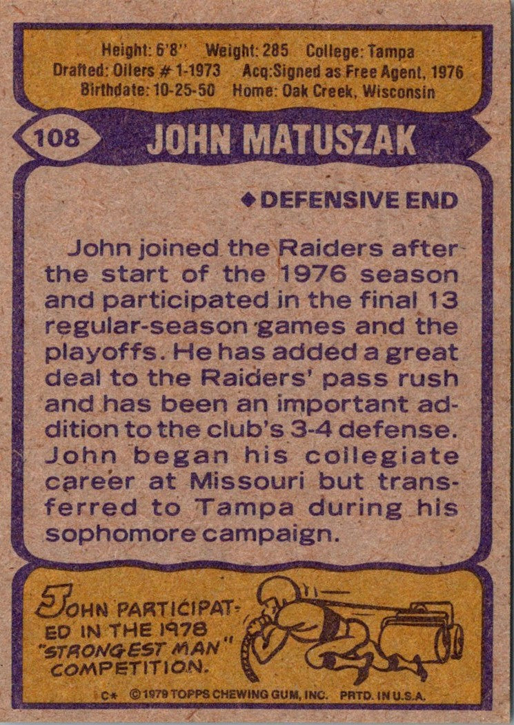 1979 Topps John Matuszak