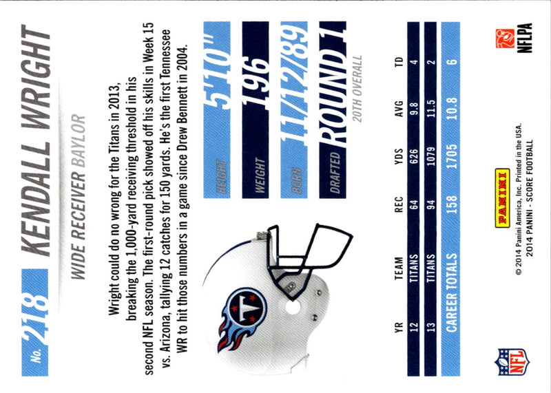 2014 Score Kendall Wright