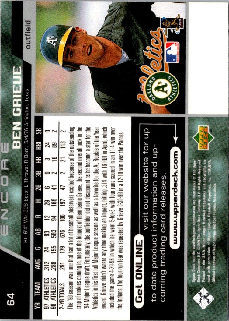 1999 Upper Deck Encore Ben Grieve