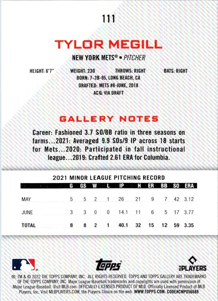 2022 Topps Gallery Tylor Megill