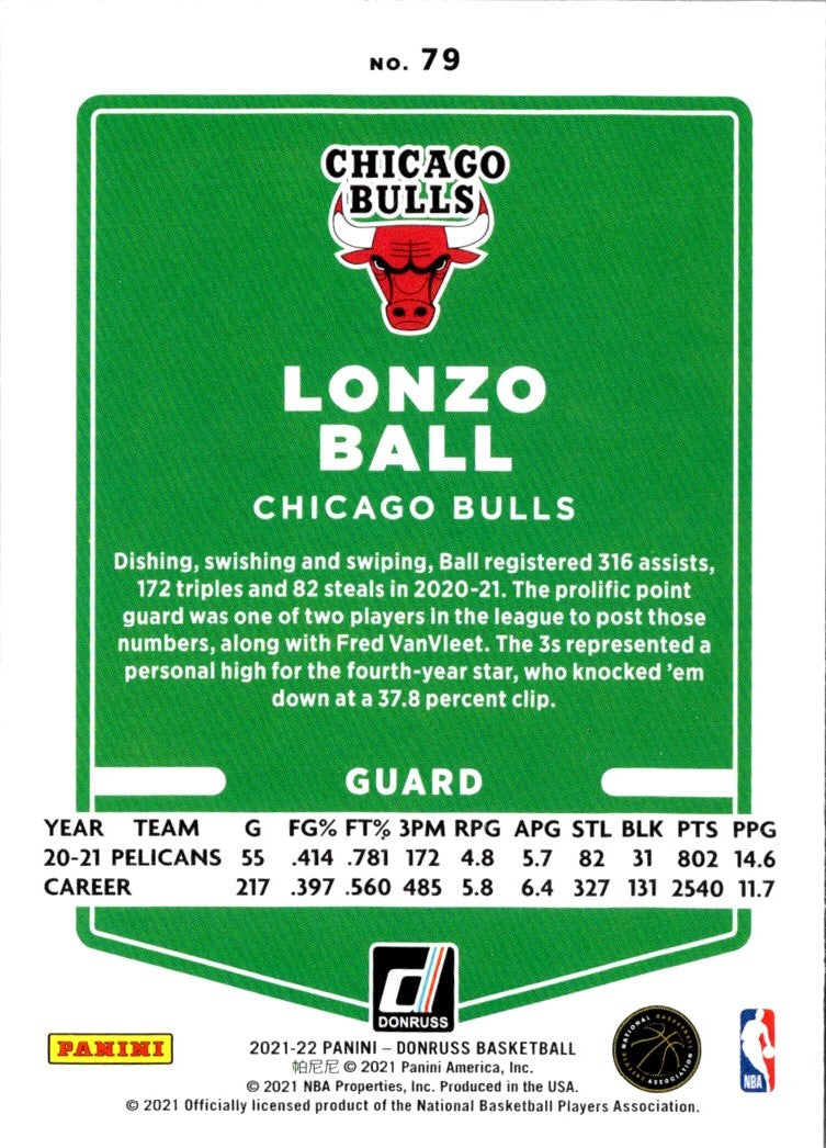 2021 Donruss Holo Red and Gold Laser Lonzo Ball