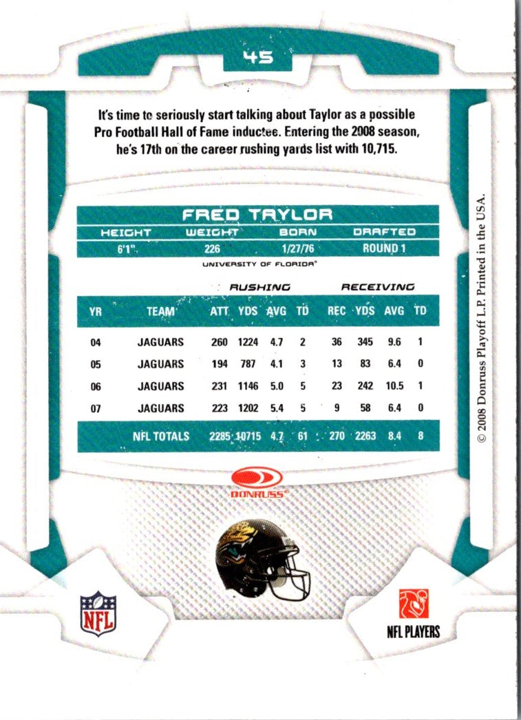 2008 Leaf Rookies & Stars Fred Taylor