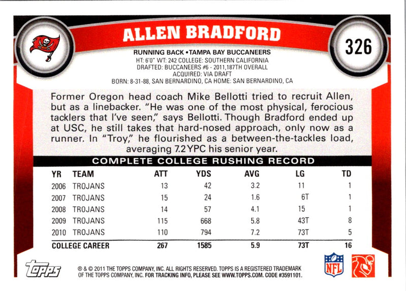 2011 Topps Allen Bradford