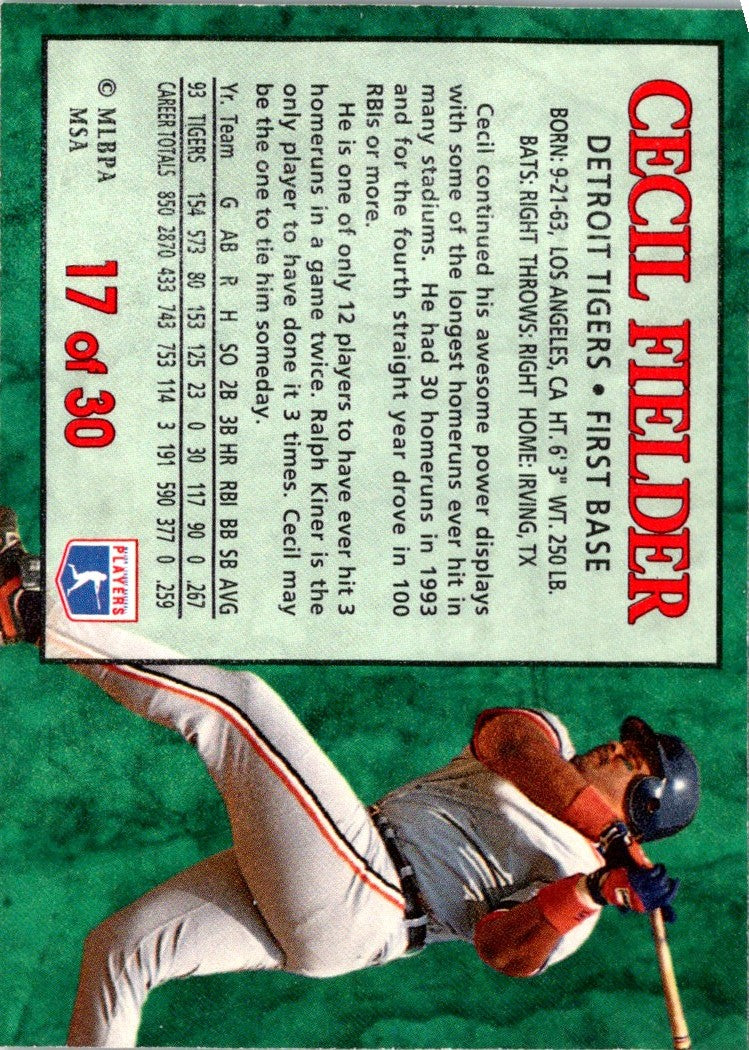 1994 Post Cereal Cecil Fielder