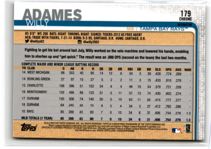 2019 Topps Chrome Willy Adames