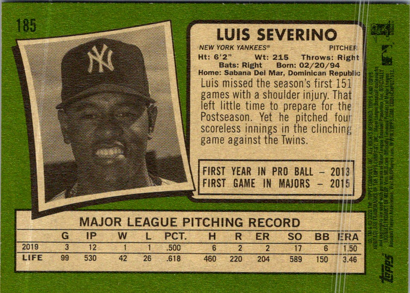 2020 Topps Heritage Luis Severino