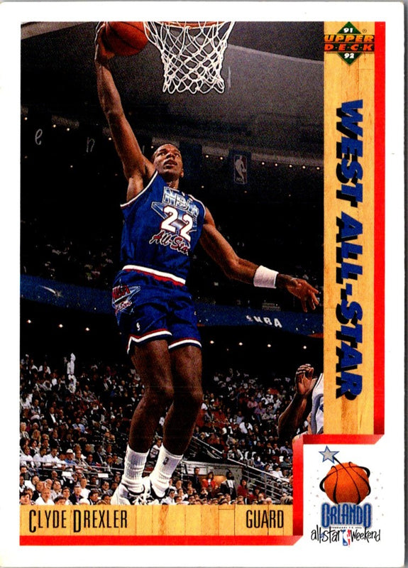 1992 Upper Deck NBA All-Star Set Clyde Drexler #13