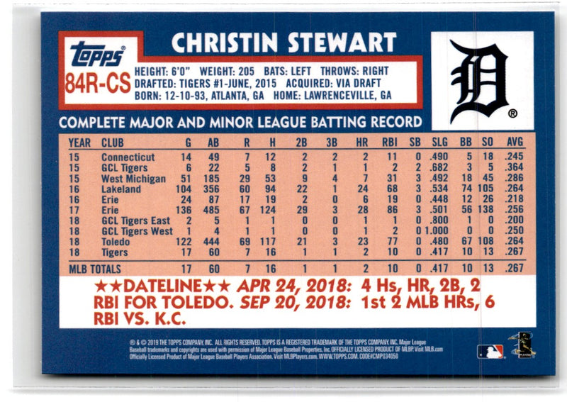 2019 Topps 1984 Baseball Rookies Christin Stewart