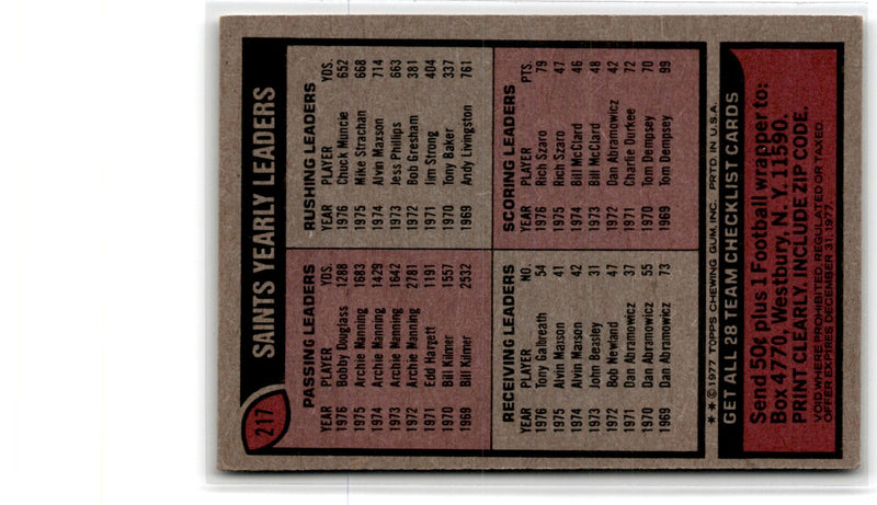 1977 Topps Mexican Tampa Bay Buccaneers