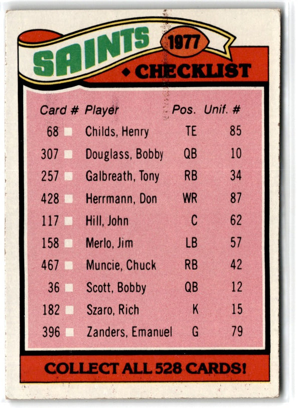 1977 Topps Mexican Tampa Bay Buccaneers #227