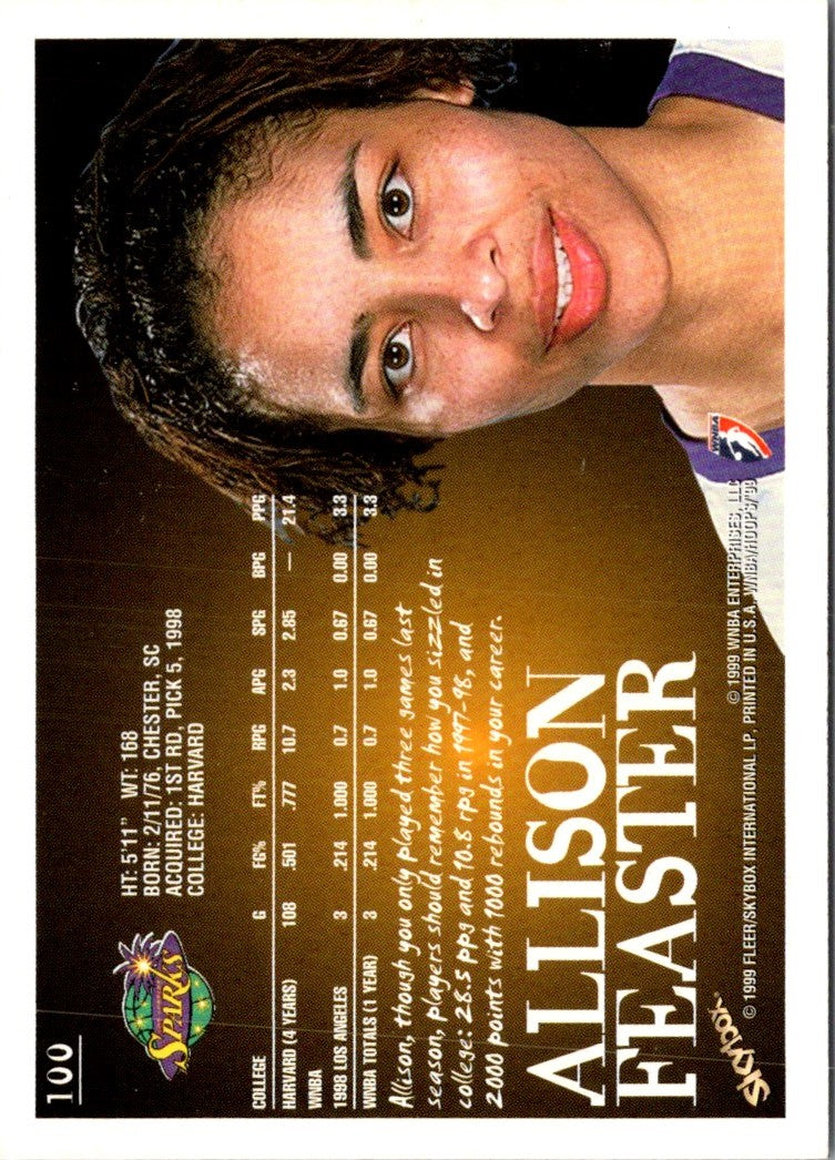 1999 Hoops WNBA Allison Feaster