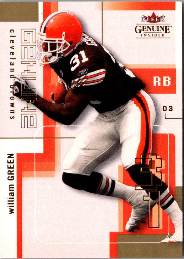 2003 Fleer Genuine Insider William Green #20