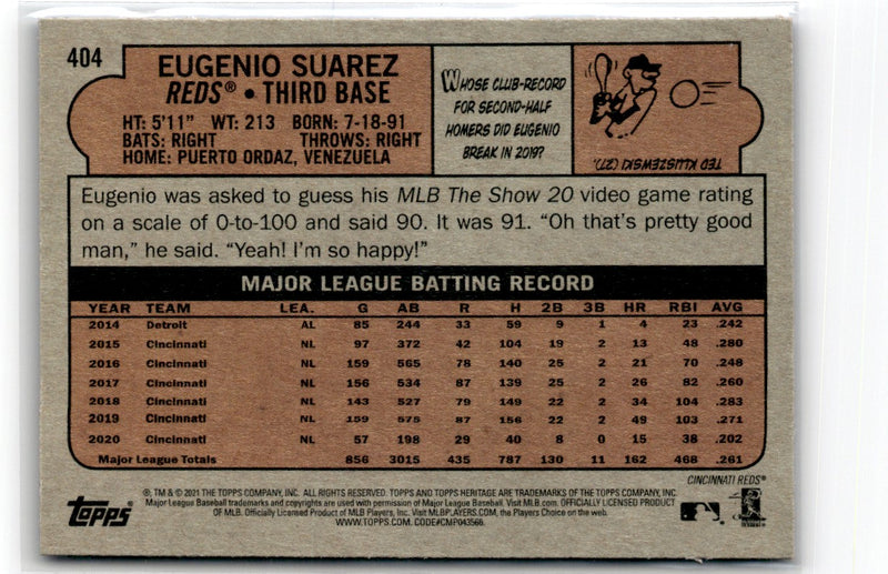 2021 Topps Heritage Chrome Blue Sparkle Eugenio Suarez