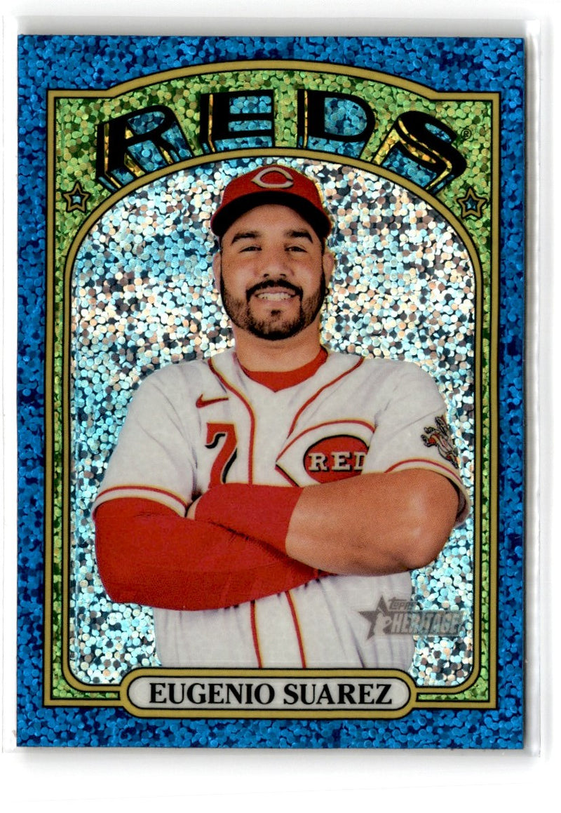 2021 Topps Heritage Chrome Blue Sparkle Eugenio Suarez