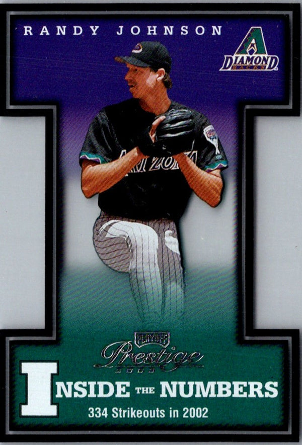 2003 Playoff Prestige Inside the Numbers Randy Johnson #IN-9 0566/2002