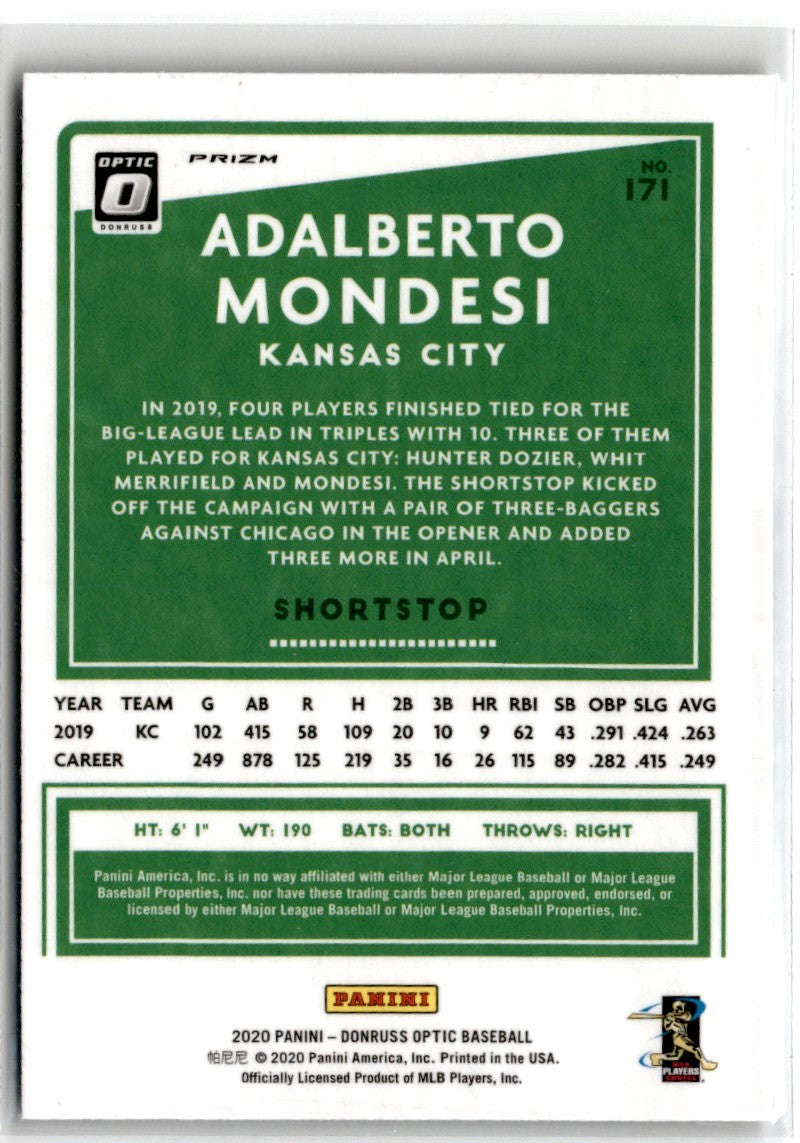 2020 Donruss Optic Carolina Blue and White Adalberto Mondesi