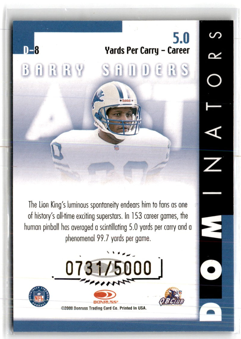 2000 Donruss Dominators Barry Sanders