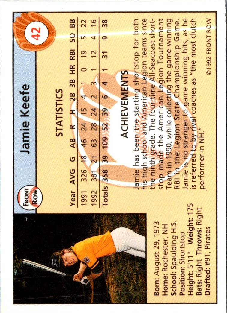 1992 Front Row Draft Picks Jamie Keefe