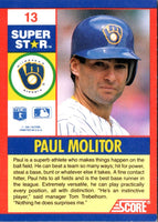 1991 Score 100 Superstars Paul Molitor #13
