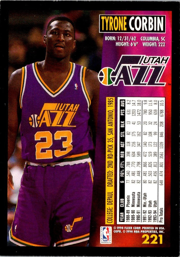 1994 Fleer Tyrone Corbin