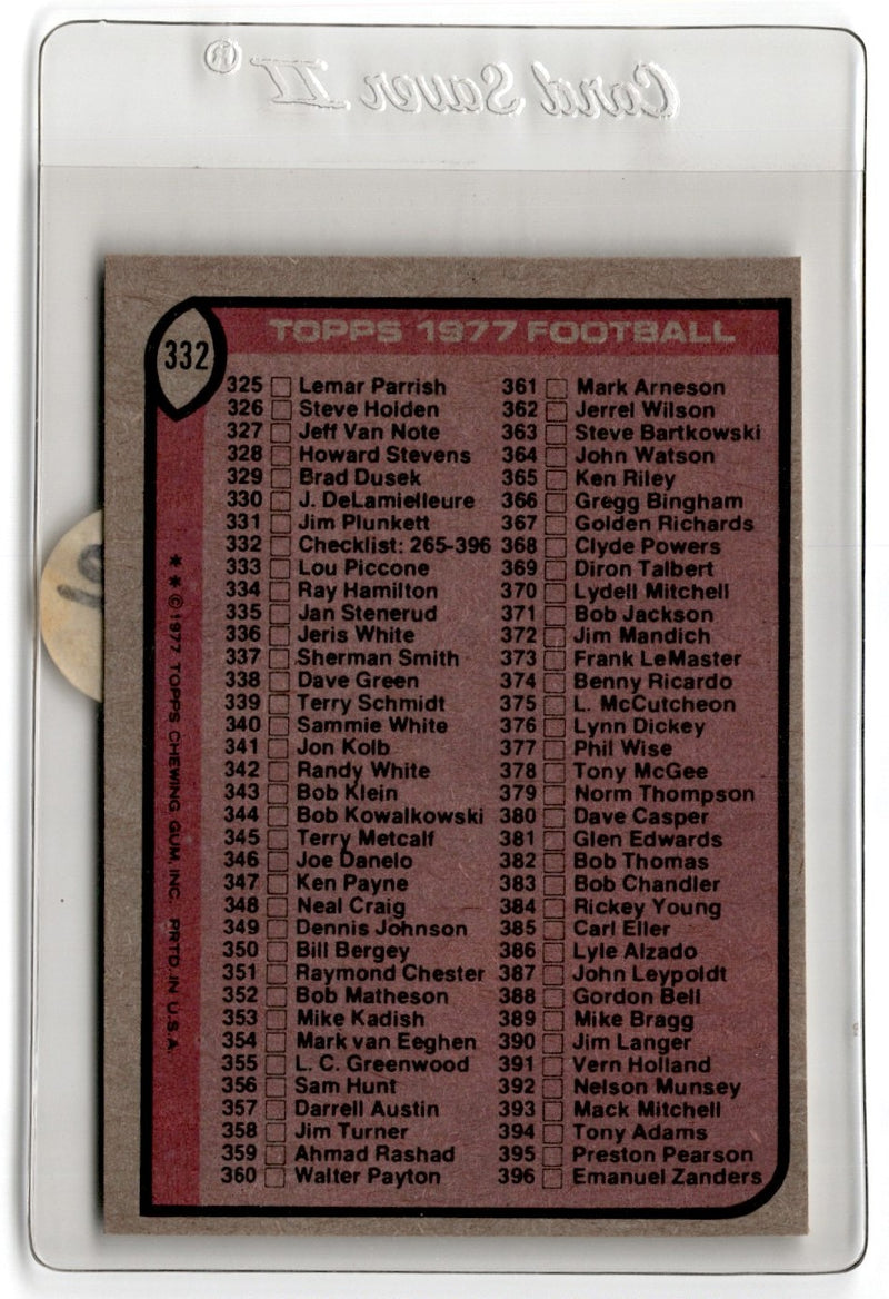 1977 Topps Checklist 265-396