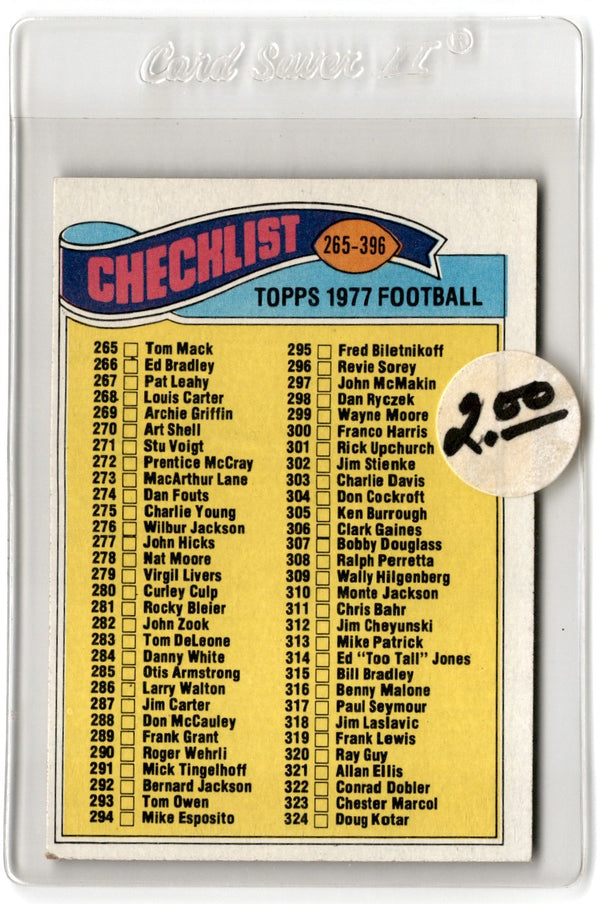 1977 Topps Checklist 265-396 #332