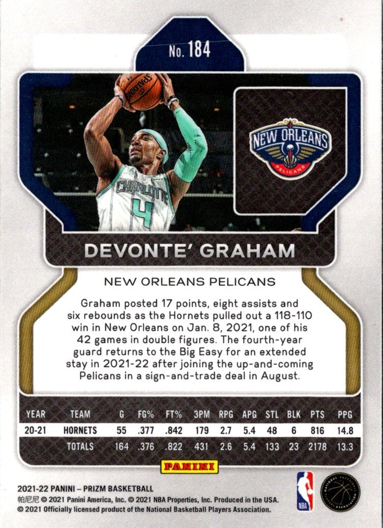 2021 Panini Prizm Blue Devonte' Graham