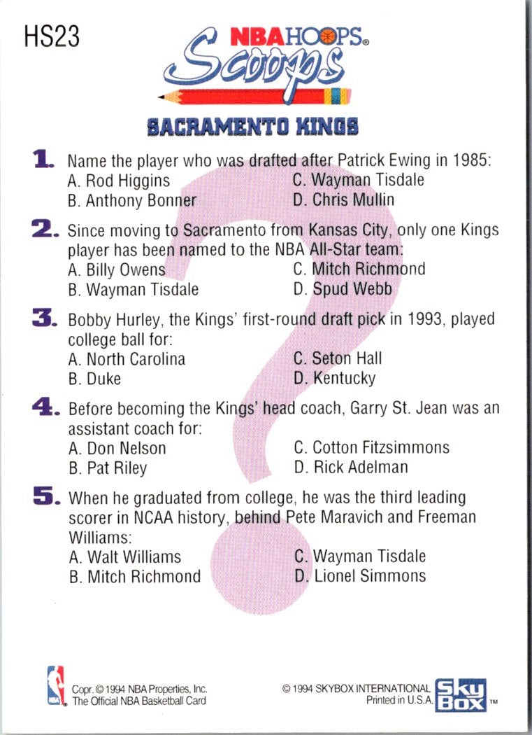 1993 Hoops Scoops Lionel Simmons