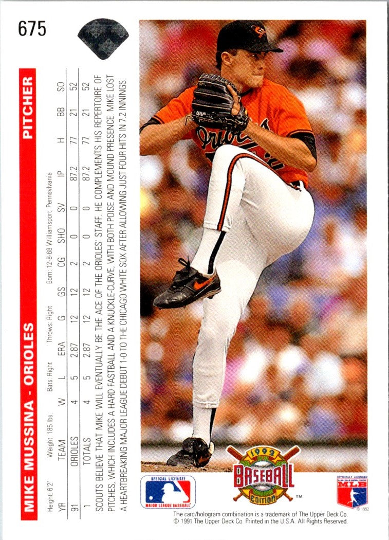 1992 Upper Deck Mike Mussina