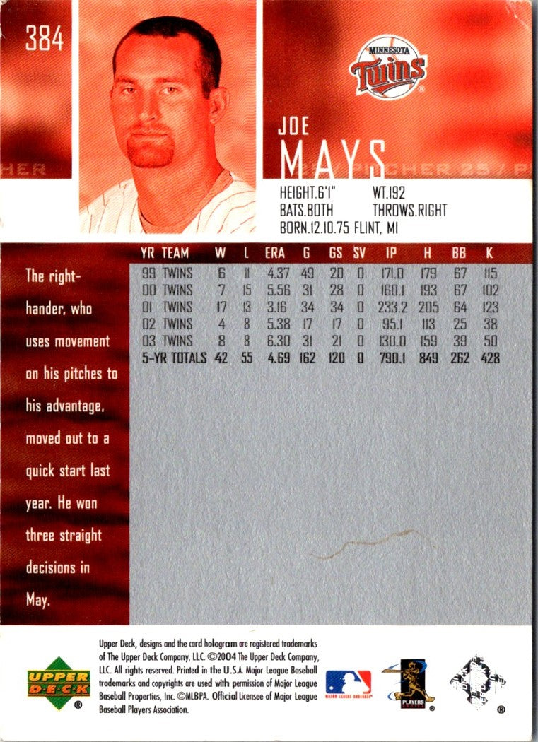 2004 Upper Deck Joe Mays