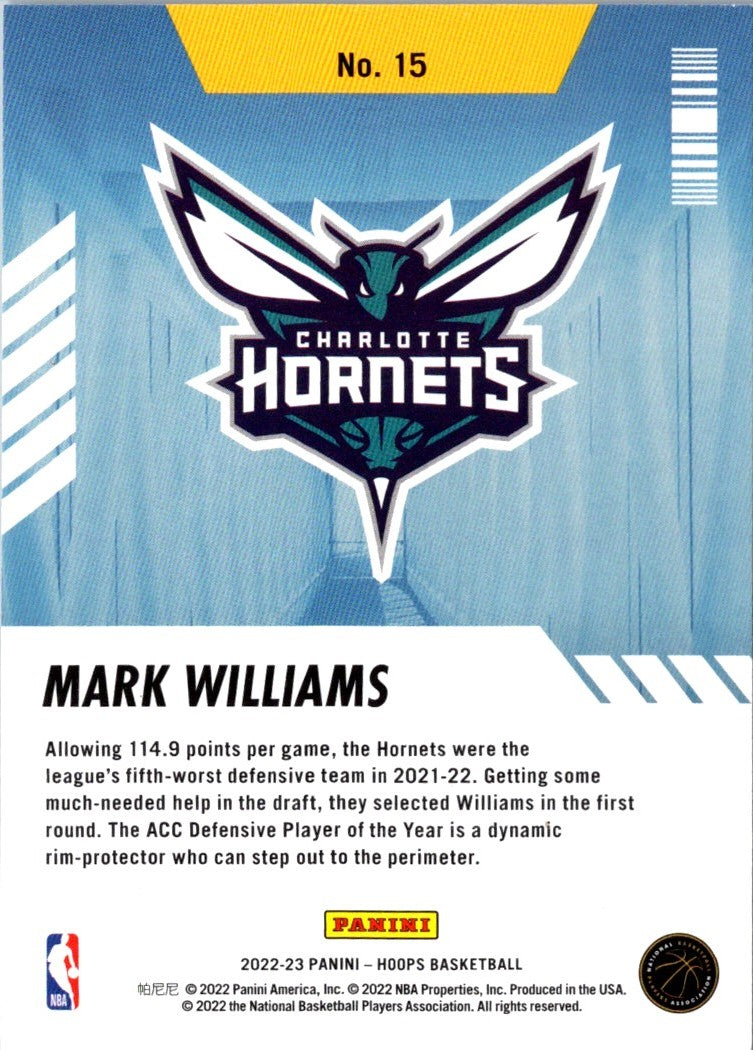 2022 Panini Chronicles Draft Picks Donruss Optic Rated Rookie Mark Williams