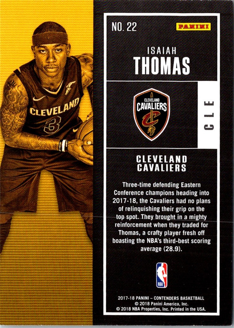 2017 Panini Contenders Isaiah Thomas