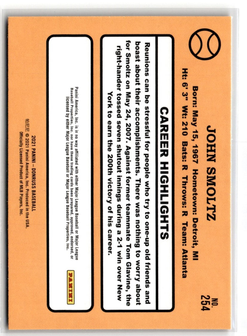 2021 Donruss Holo Red John Smoltz