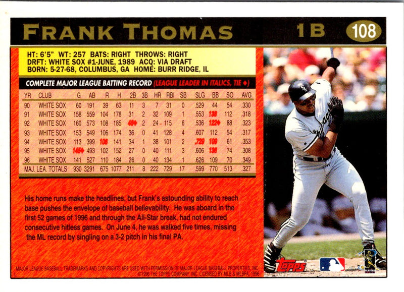 1995 Topps Frank Thomas