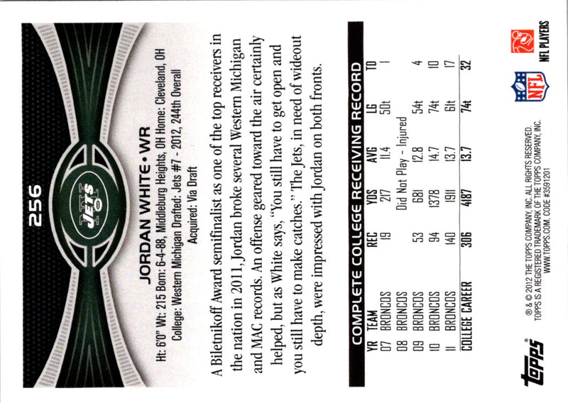2012 Topps Jordan White