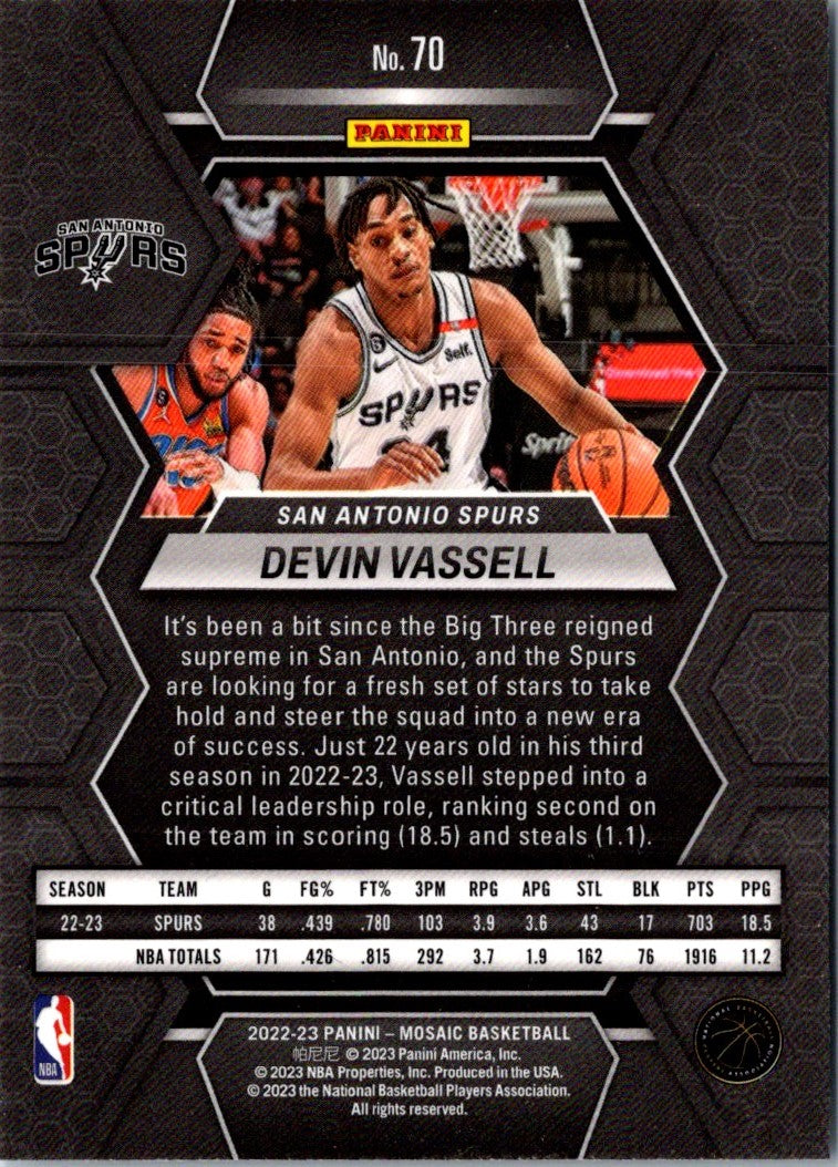 2022 Panini Mosaic Blue Devin Vassell