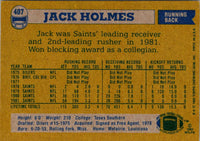 1982 Topps Jack Holmes #407 Rookie