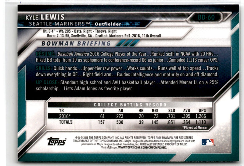 2016 Bowman Draft Picks & Prospects Kyle Lewis