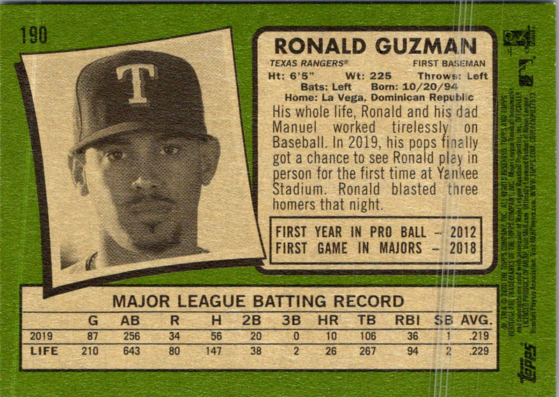 2020 Topps Heritage Ronald Guzman