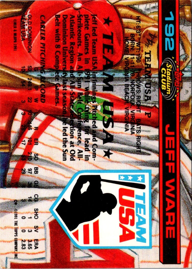 1992 Stadium Club Dome Jeff Ware