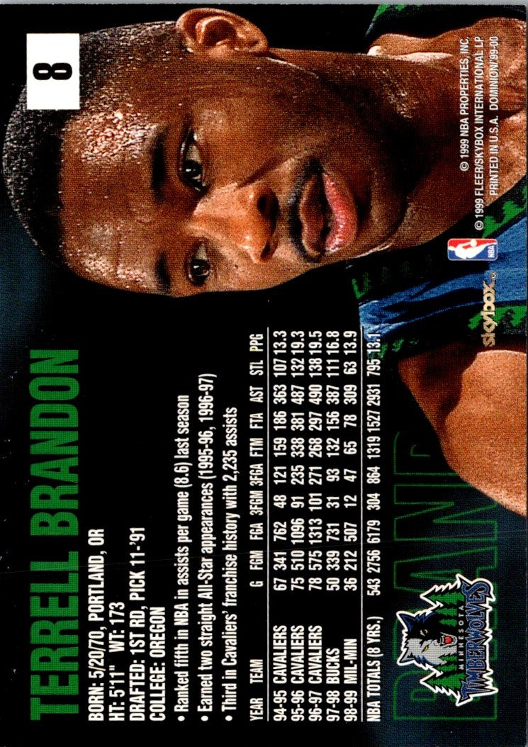 1999 SkyBox Dominion Terrell Brandon