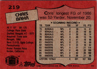 1987 Topps Chris Bahr #219