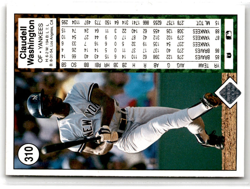 1989 Upper Deck Claudell Washington