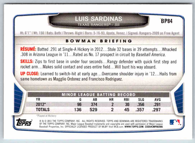 2014 Bowman Luis Sardinas