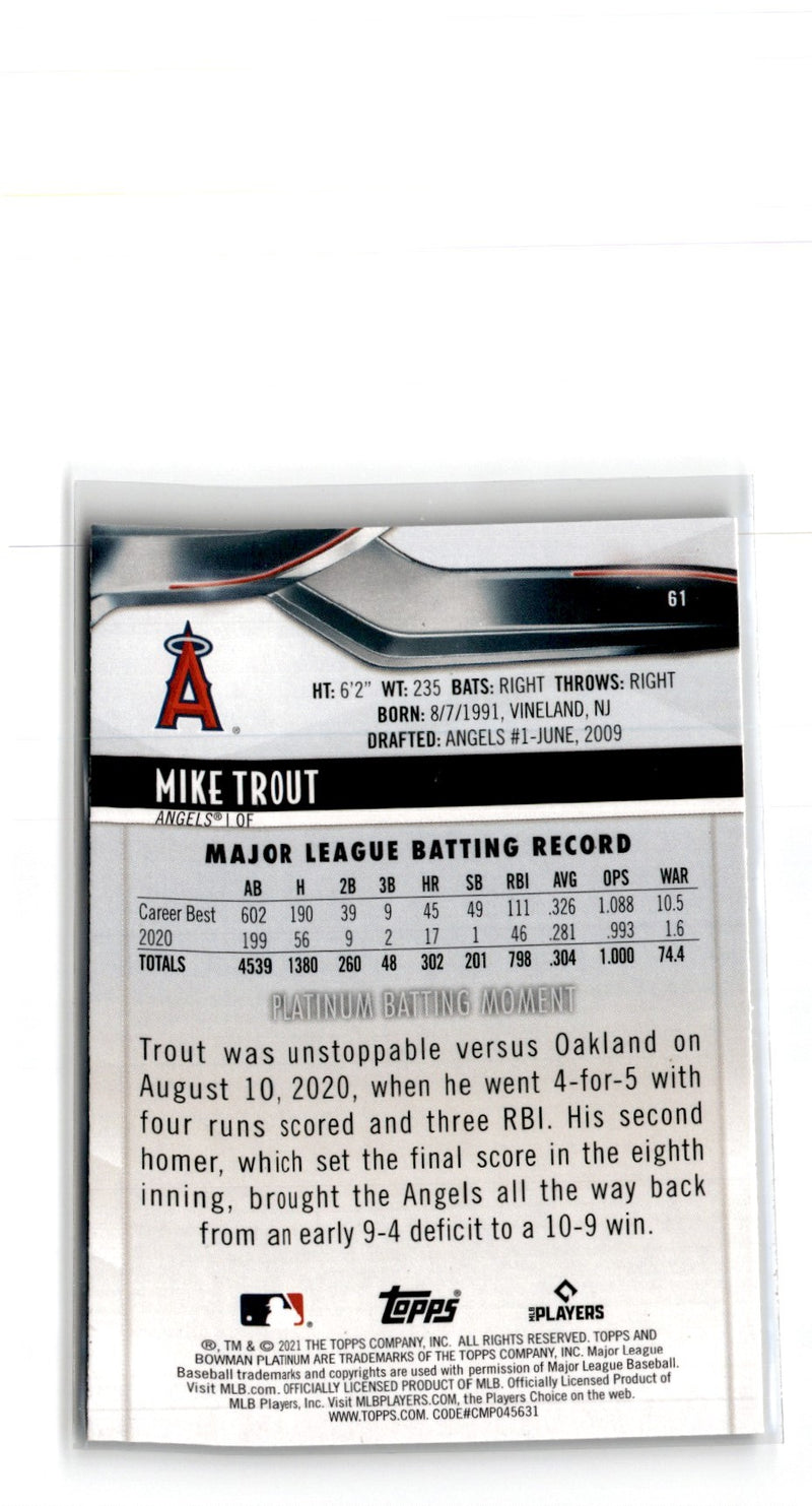 2021 Bowman Platinum Mike Trout