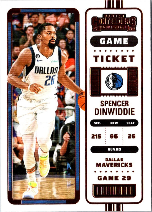 2022 Panini Contenders Ticket Spencer Dinwiddie #61